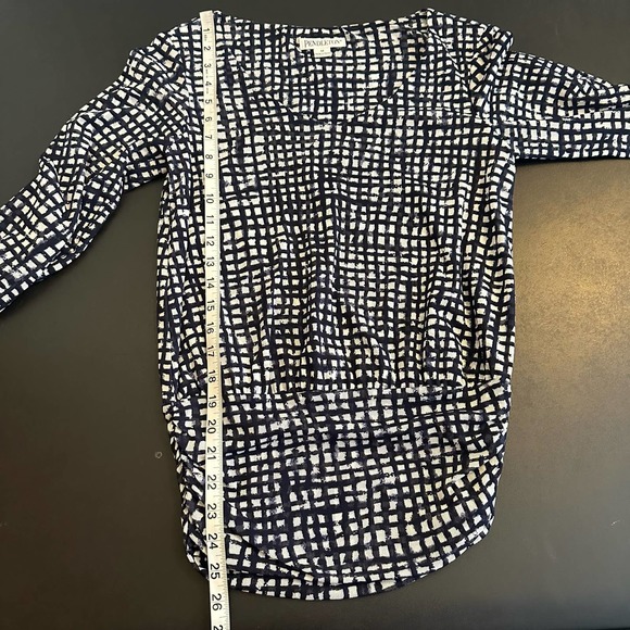 Pendleton Medium black/white checkered ruched blouse - Picture 9 of 10